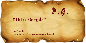 Mikle Gergő névjegykártya