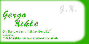 gergo mikle business card